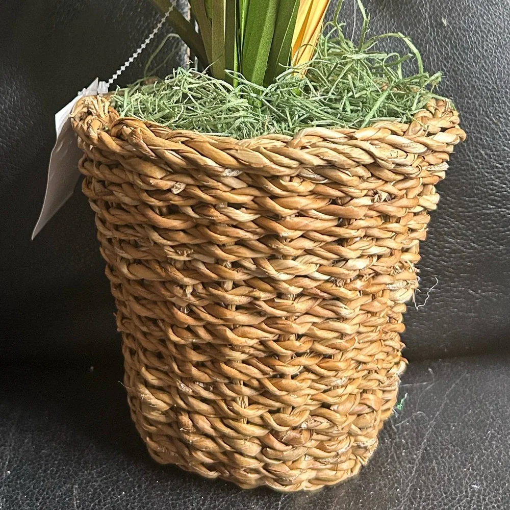 Natural Grass Dry Arrangement in Woven Basket